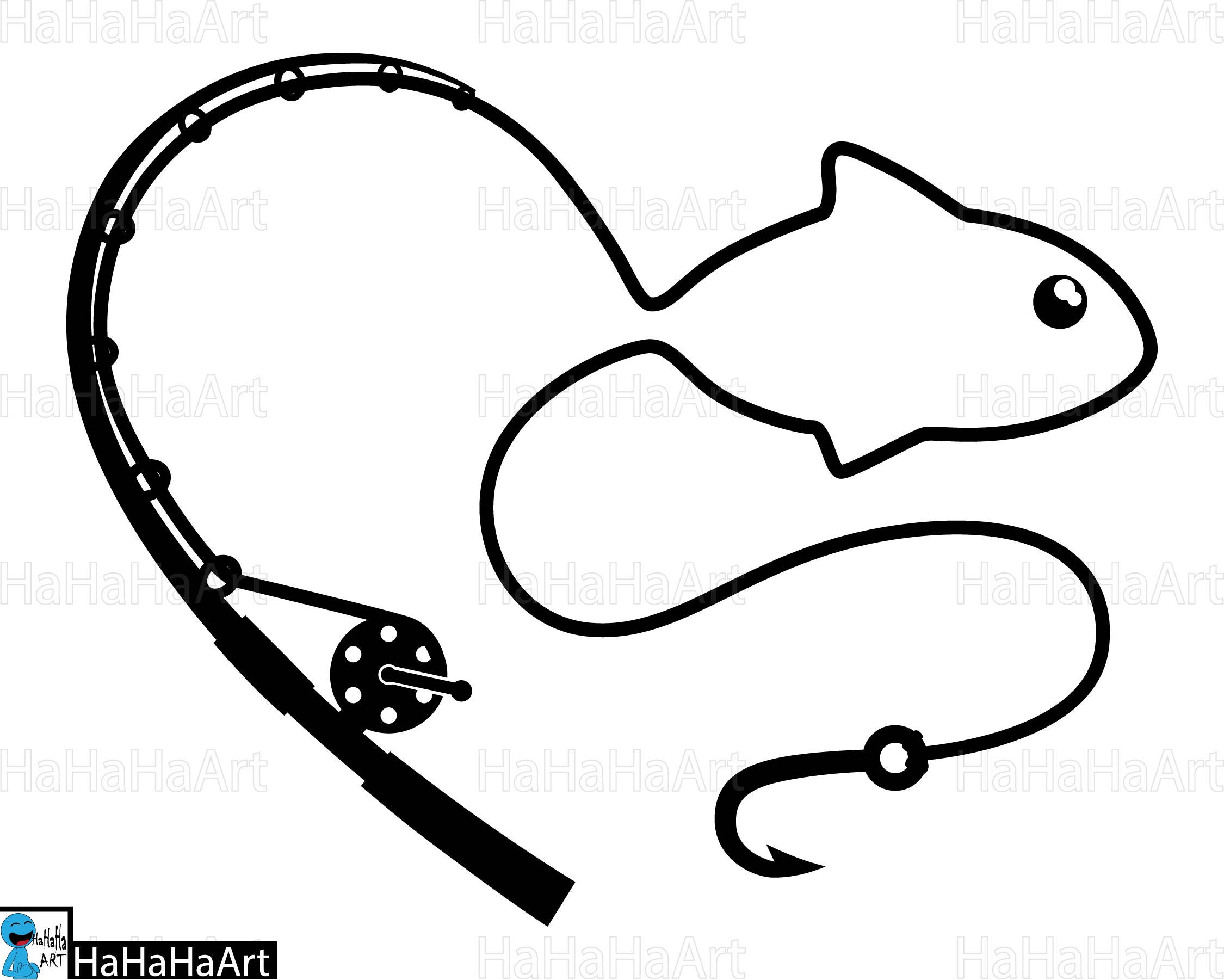 Download Heart fishing rod Clipart Cutting Files svg png jpg dxf digital graphic design Instant Download ...