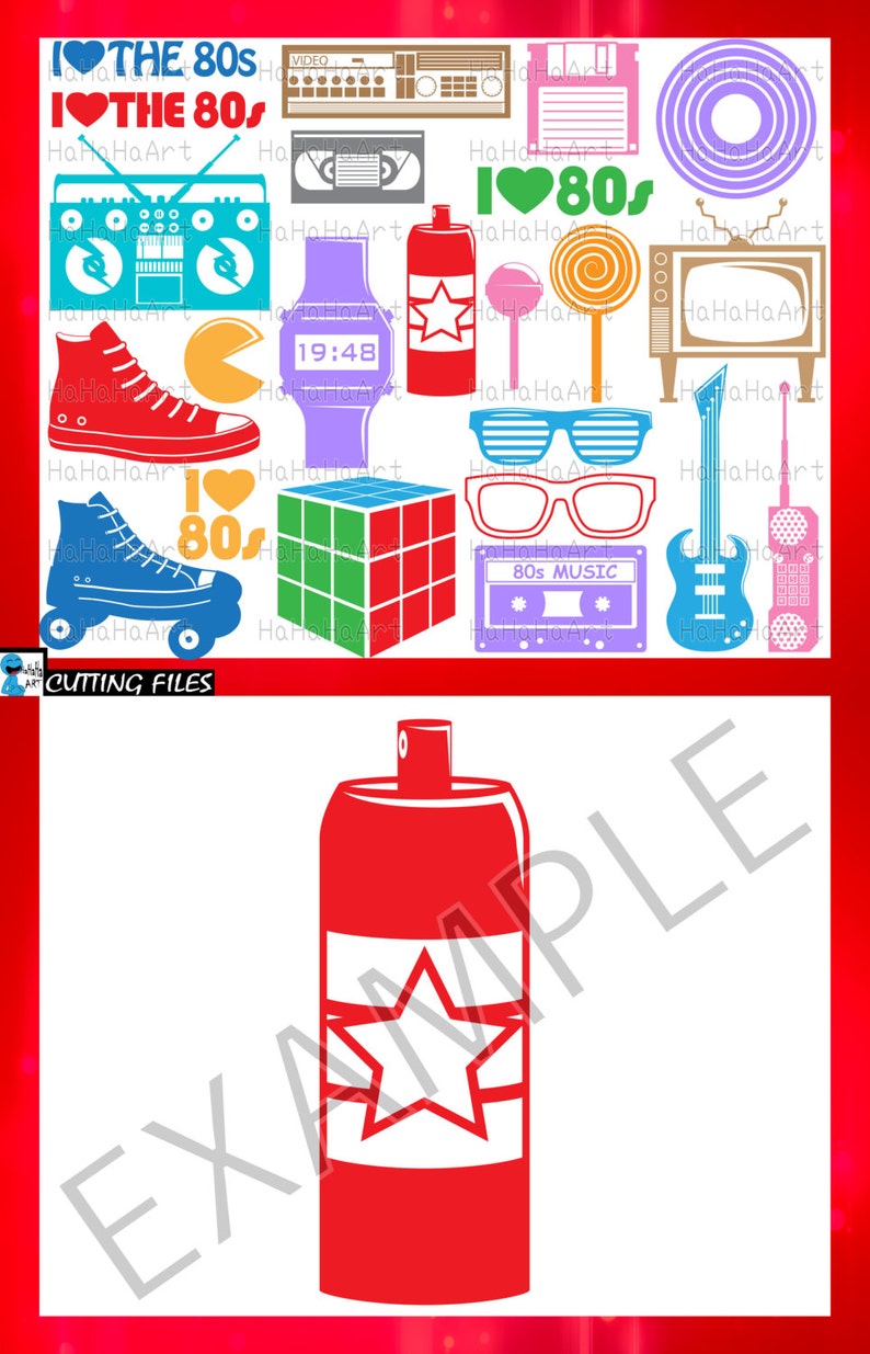 I Love the 80s V2 Monogram Color Cutting Files Svg Png Jpg - Etsy