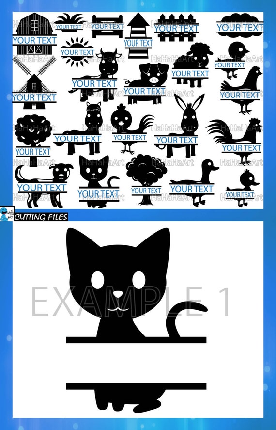 Download Split Farm Animals Monogram Black Cutting Files Svg Png Jpg Etsy