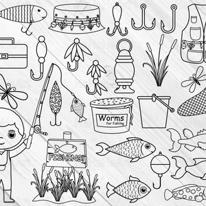 Overzicht vissen - Clipart / Cutting Files svg png jpg dxf digitaal grafisch ontwerp Instant Download Commercieel Gebruik leuke vis jongen 01054c