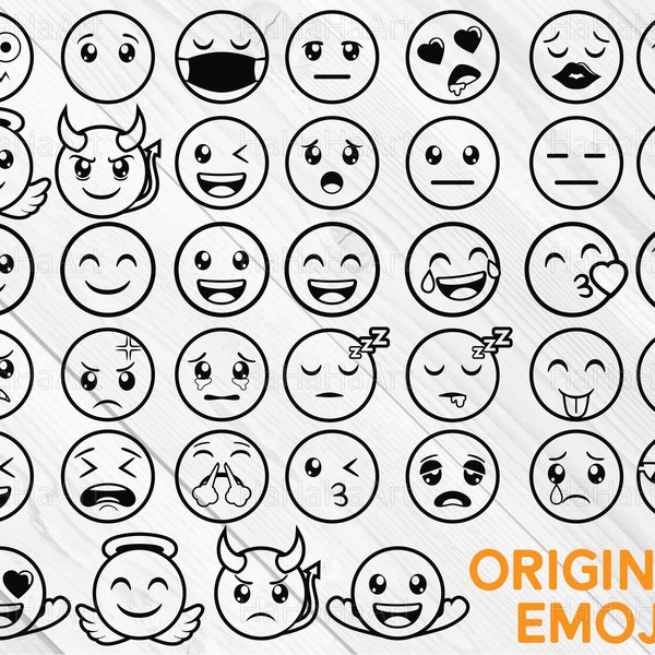 New Style Emoji - Clipart / Cutting Files svg png jpg dxf eps digital graphic design Instant Download popular cut machine sign face 01572c