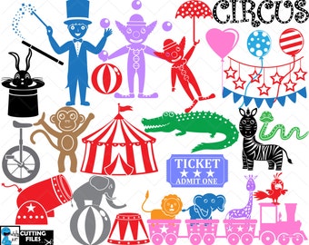 Monograma de Carnaval de Circo: Arquivos de Corte SVG, EPS, PNG (Download Digital)
