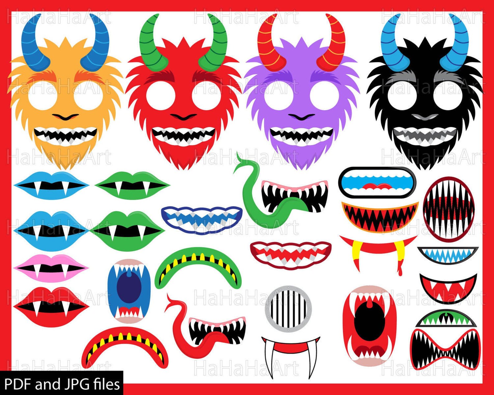 Monster Props Clipart PDF JPG Digital Graphic Design - Etsy