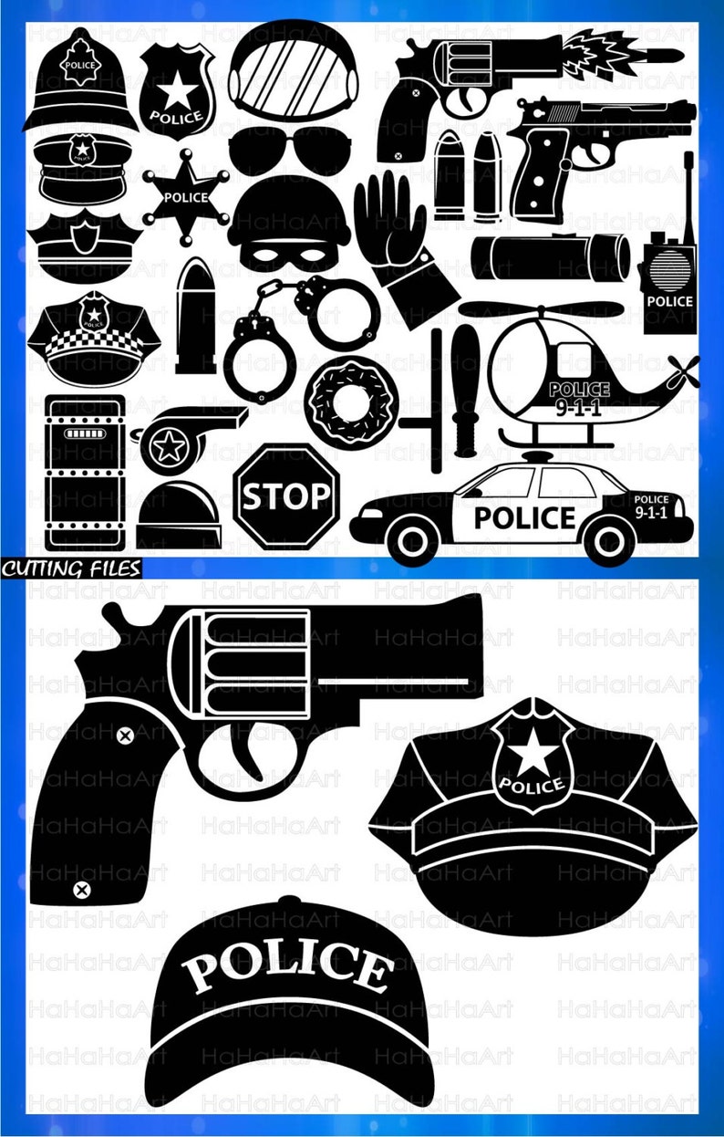 Download Police Monogram Digital Cutting files Svg Png Eps Jpg Dxf | Etsy