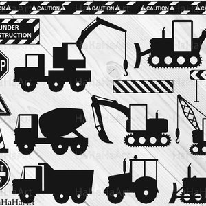 Construction Vehicle Monogram – svg, png, jpg, dxf, eps (Digital Download)