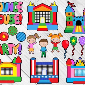 Cutting files Bounce House Party with Lines - Svg Png Eps Jpg Digital Graphic Design Instant Download Personal Commercial Use (00299c)