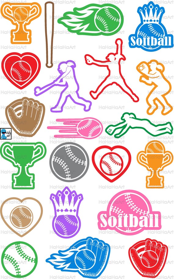Download Softball Monogram Cutting Files Svg Png Jpg Eps Dxf Digital | Etsy