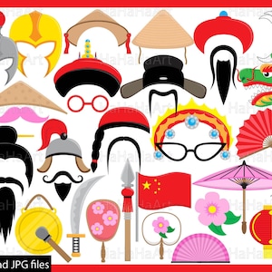 Puntelli di cinese - PDF e JPG file digitale grafica clipart commerciale uso prop fototessere Instant Download clipart Asia re 00205