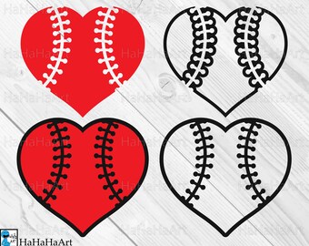 Baseball Heart Design - Clipart / Cutting Files svg png jpg dxf eps digital graphic design Instant Download monogram cut layer love 00068c