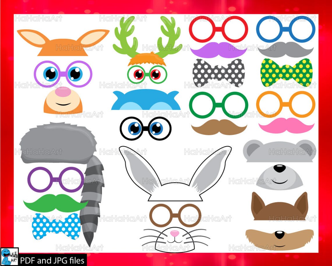Woodland Animals Props V1 Clipart PDF JPG Digital Graphic - Etsy