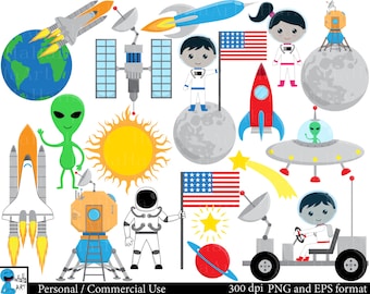 Luna aterrizaje - Set gráfico - Digital Clip arte gráfica, Personal, uso comercial - 99 imágenes PNG (00176)