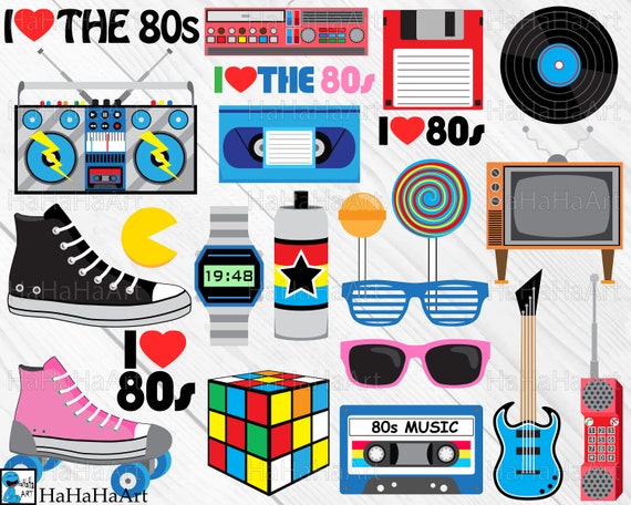 I Love the 80s V2 Clip Art / Cutting Files Svg Eps Dxf Png - Etsy