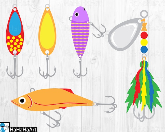 Fishing baits and lures - Clipart / Cutting Files svg png jpg dxf digital  graphic design Instant Download Commercial Use boy 01059c