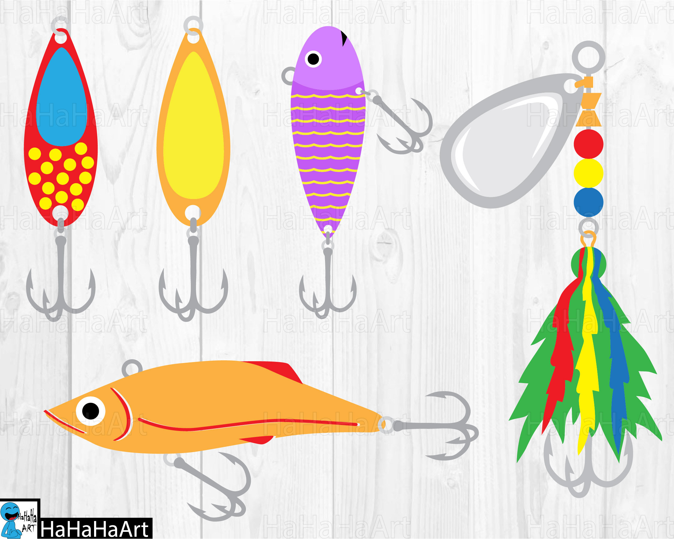 Download Fishing Baits And Lures Clipart Cutting Files Svg Png Jpg Etsy