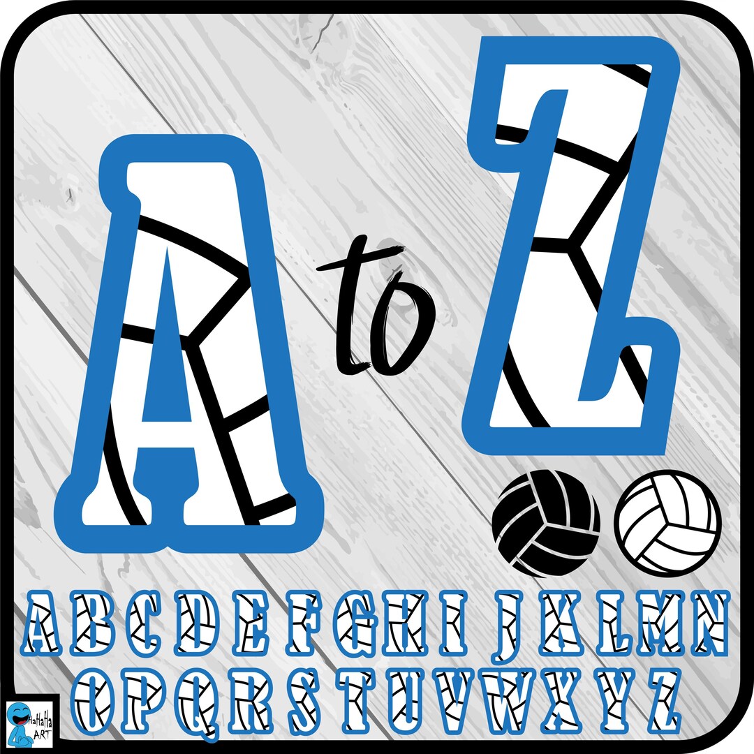 Volleyball Classic Alphabet - Clipart / Cutting Files Svg Png Jpg ...