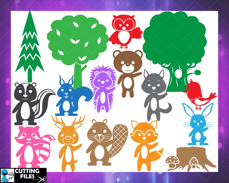 Download Cute Forest Animals Monogram Digital Cutting files SVG Eps ...