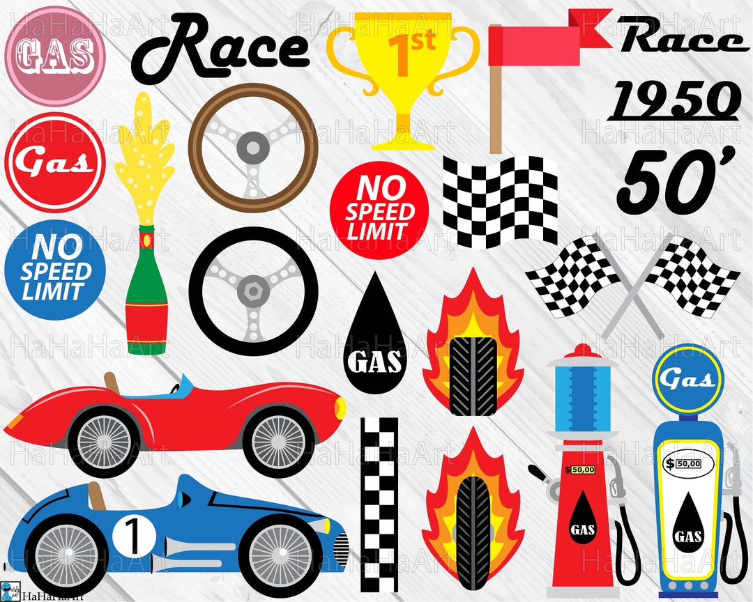 Race Car Clipart – Vintage Racing Graphics (svg, Png, Jpg, Dxf, Eps) - Etsy