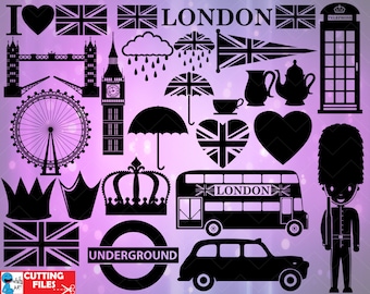London Monogram SVG: UK Icons Cutting Files (Digital Download)