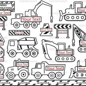 Byggfordonsmonogram SVG PNG: Delat teckensnitt, kommersiellt bruk (digital nedladdning)