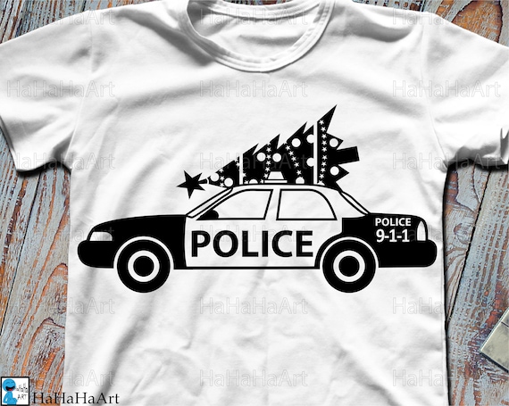 Christmas Police Car - Clip art / Cutting Files svg eps dxf png jpg digital graphic design Instant Download Commercial Use old 01422c