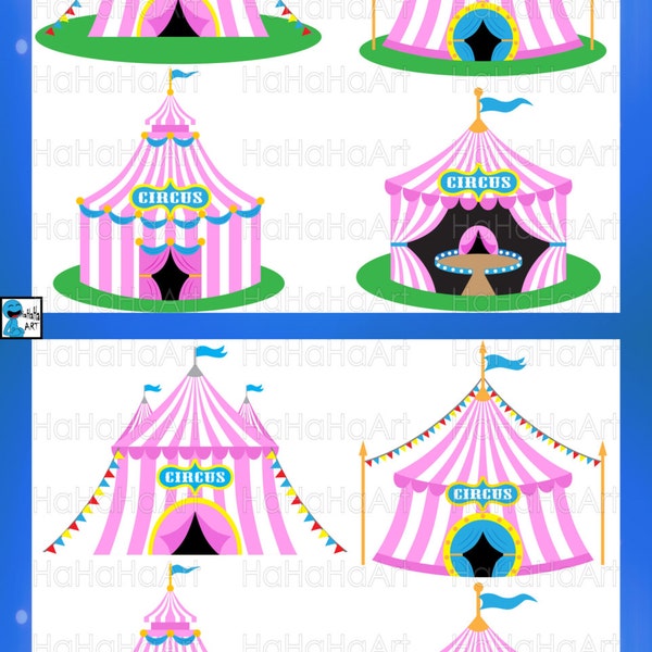 Circus Pink Tent - Cutting Files Svg Png Jpg Eps Digital Graphic Design Instant Download Commercial Use Cut Tents Carnival Festival (00620c)