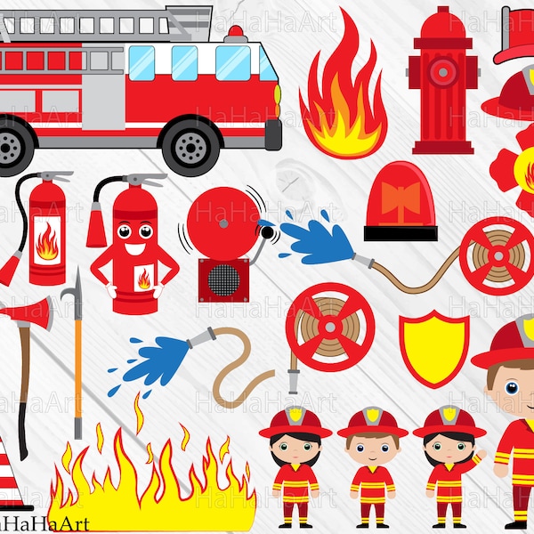 Feuerwehr - ClipArt / Schneidedateien Svg Eps Dxf Png Jpg digitale Grafik-Design Instant Download kommerziell Schicht Gruppierung 01412c