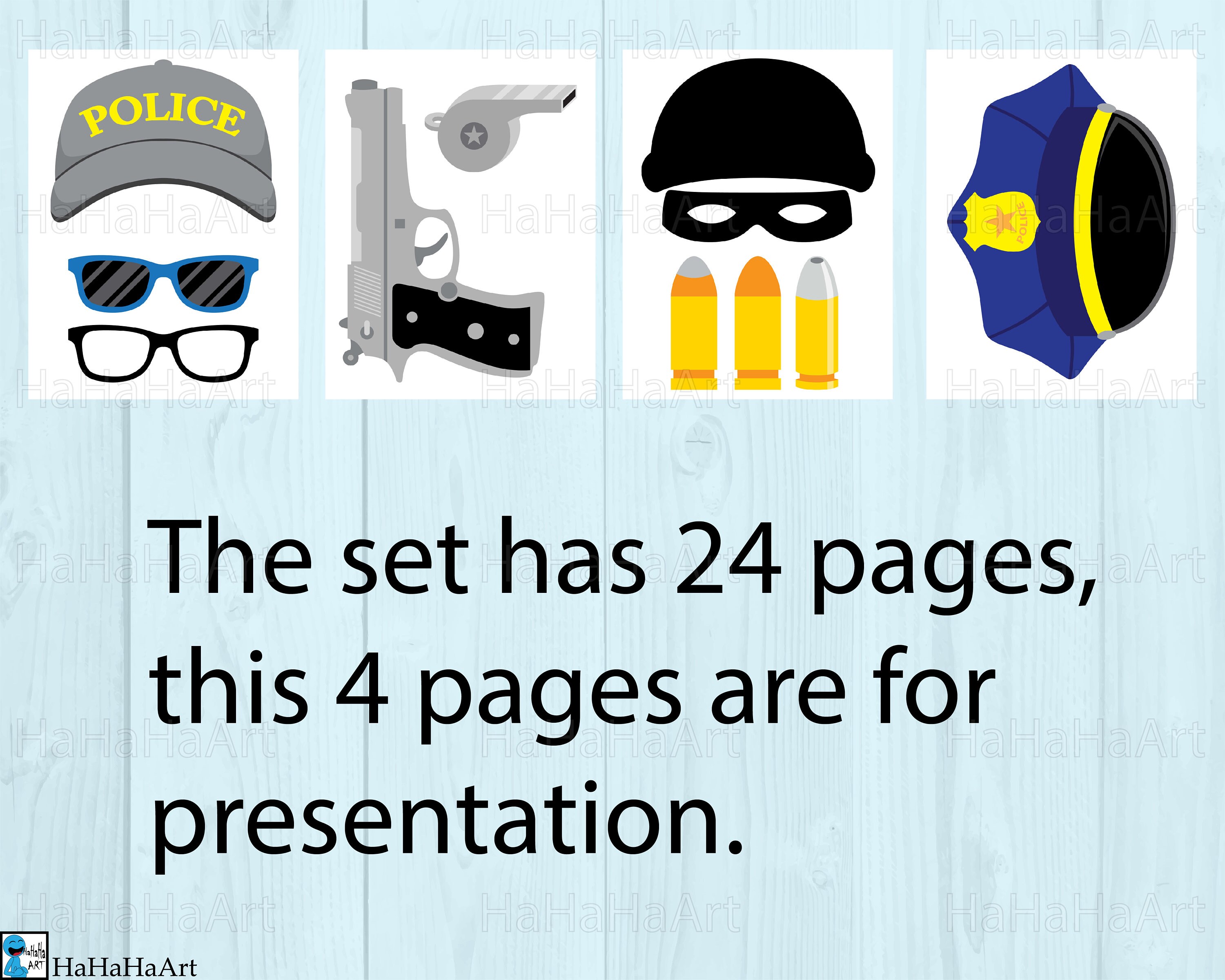 Prop Police File Fun Police Props - Clipart / Cutting Files Svg Jpg Digital Graphic ...