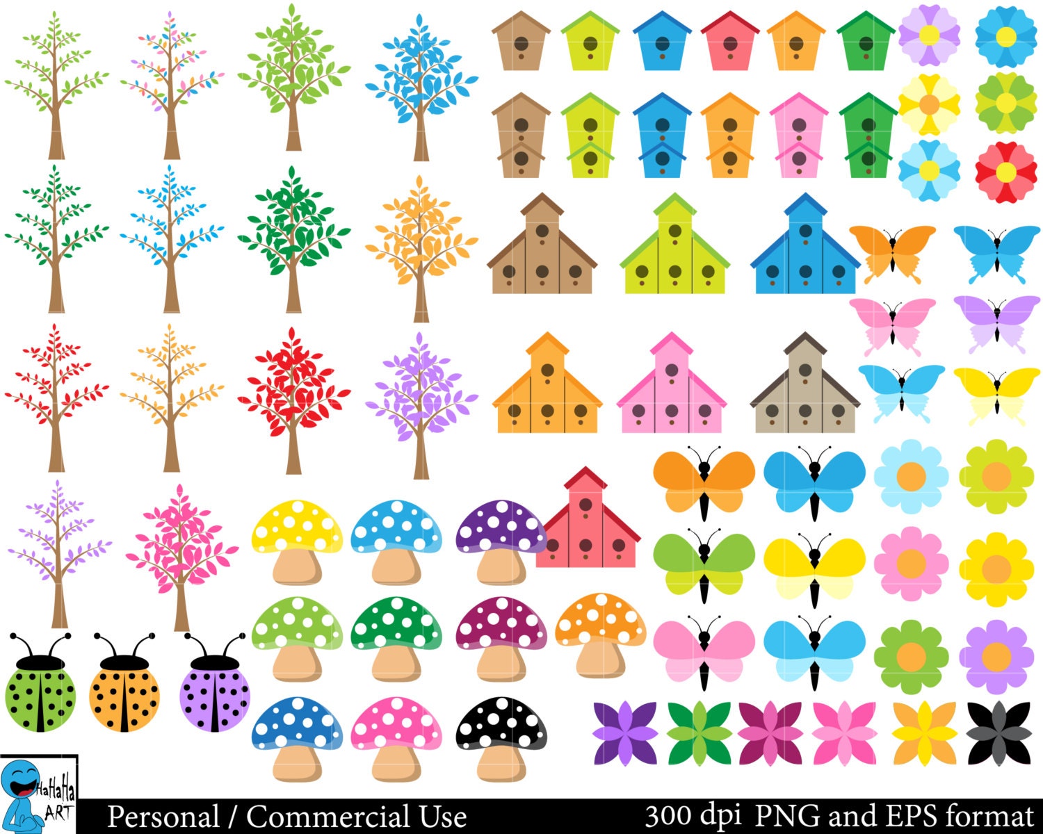 Spring and Summer Set Clipart-151 PNG Files Digital Clip Art - Etsy