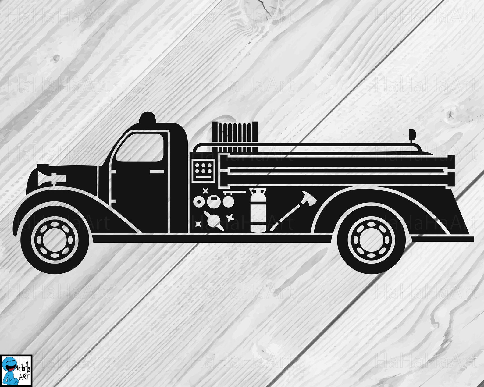 Old Fire Truck Clipart / Cutting Files Svg Png Jpg Dxf Etsy
