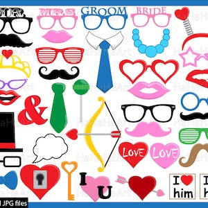 Love and Wedding Props - Cutting Files SVG JPG Digital Graphic Design Instant Download Commercial Use Photo Booth Party Funny Fun (00791c)