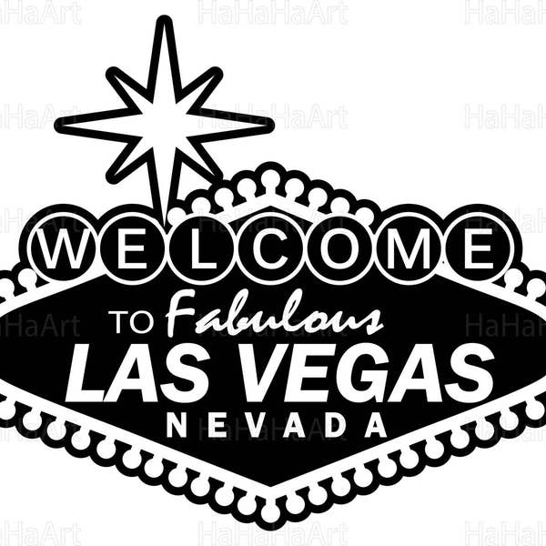 Signo de Las Vegas - Clipart / Archivos de corte Svg Png Jpg Dxf Studio Digital Graphic Design Instant Download Commercial Use icono de ciudad 01051c