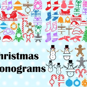 Christmas Monogram SVG Bundle: Holiday Cutting Files (Digital Download)