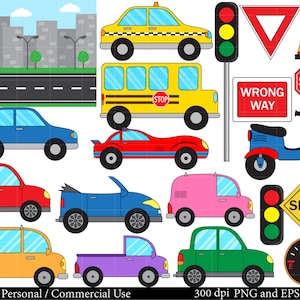 Cars Set Clipart - Digital Clip Art Graphics, Personal, Commercial Use ...