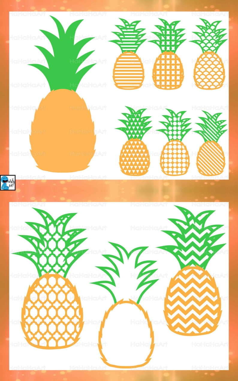Download Pineapple Monogram V2 Cutting Files Svg Png Jpg Eps Dxf | Etsy