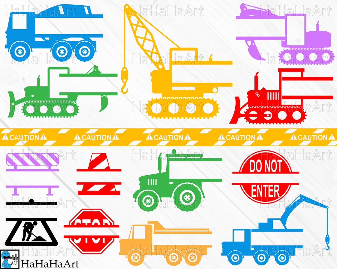 Split Construction Monogram V1 - Clipart / Cutting Files Svg Png Jpg ...