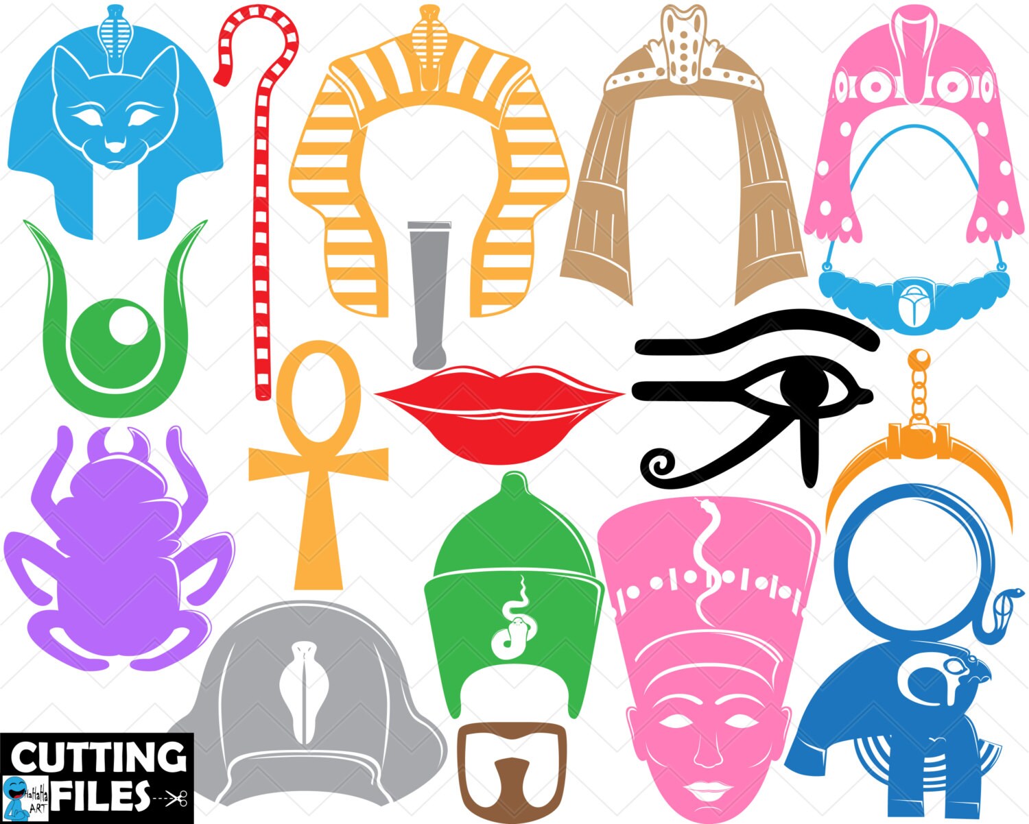 Egypt Monogram Part 1 Cutting Files - Digital Files Svg Eps Png Dxf ...