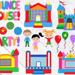 Bounce House Party - Cutting files  Svg Png Eps Jpg Digital Graphic Design Instant Download Personal Commercial Use (00300c)