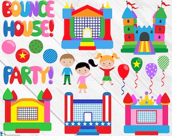 Bounce House Party - Cutting files  Svg Png Eps Jpg Digital Graphic Design Instant Download Personal Commercial Use (00300c)