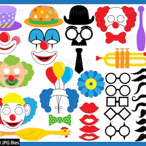 Clown Props - Cutting Files SVG JPG Digital Graphic Design Instant Download Commercial Use Photo Booth Party Funny Fun (00916c)