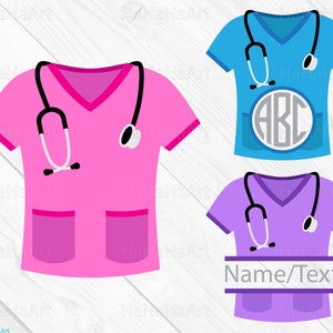 Nurse Doctor Scrubs - Clipart / Cutting Files svg png jpg dxf eps digitaal grafisch ontwerp Instant Download populaire diy cut machine 01644c
