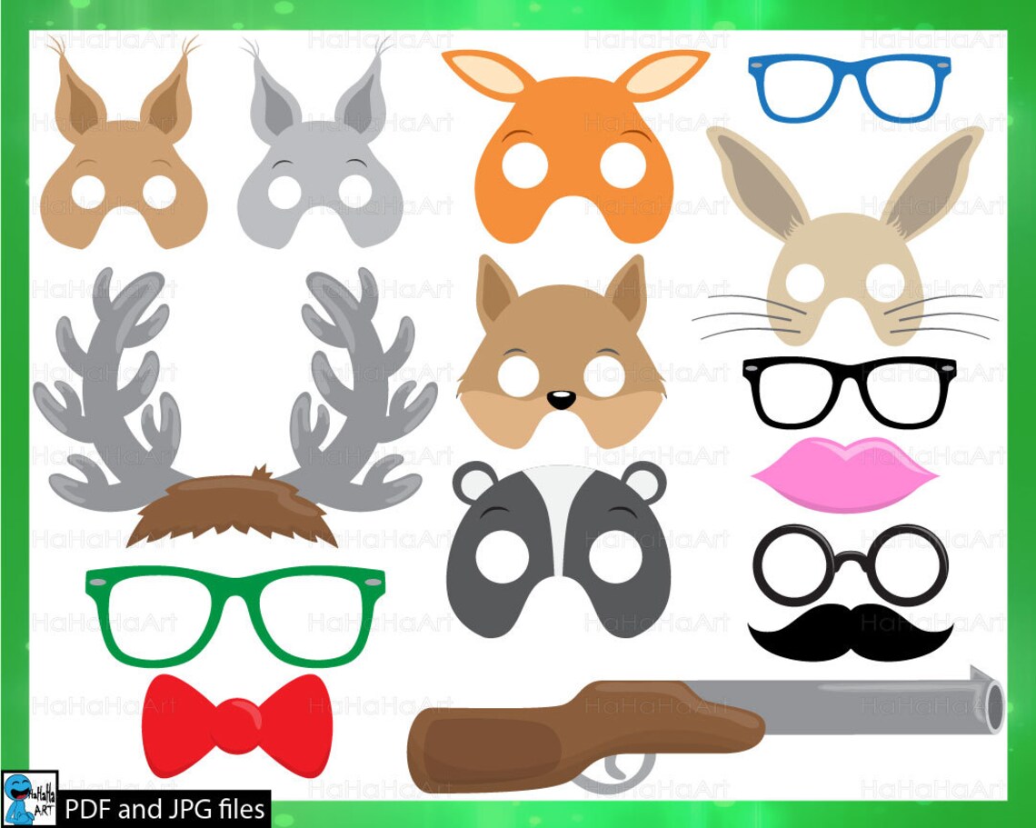 Woodland Animals Props V2 Clipart PDF JPG Digital Graphic | Etsy
