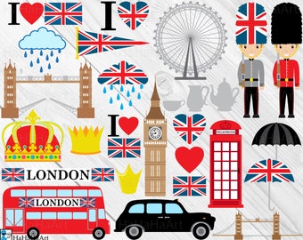 London Clipart – UK, British, Travel (svg, png, jpg) (Digital Download)