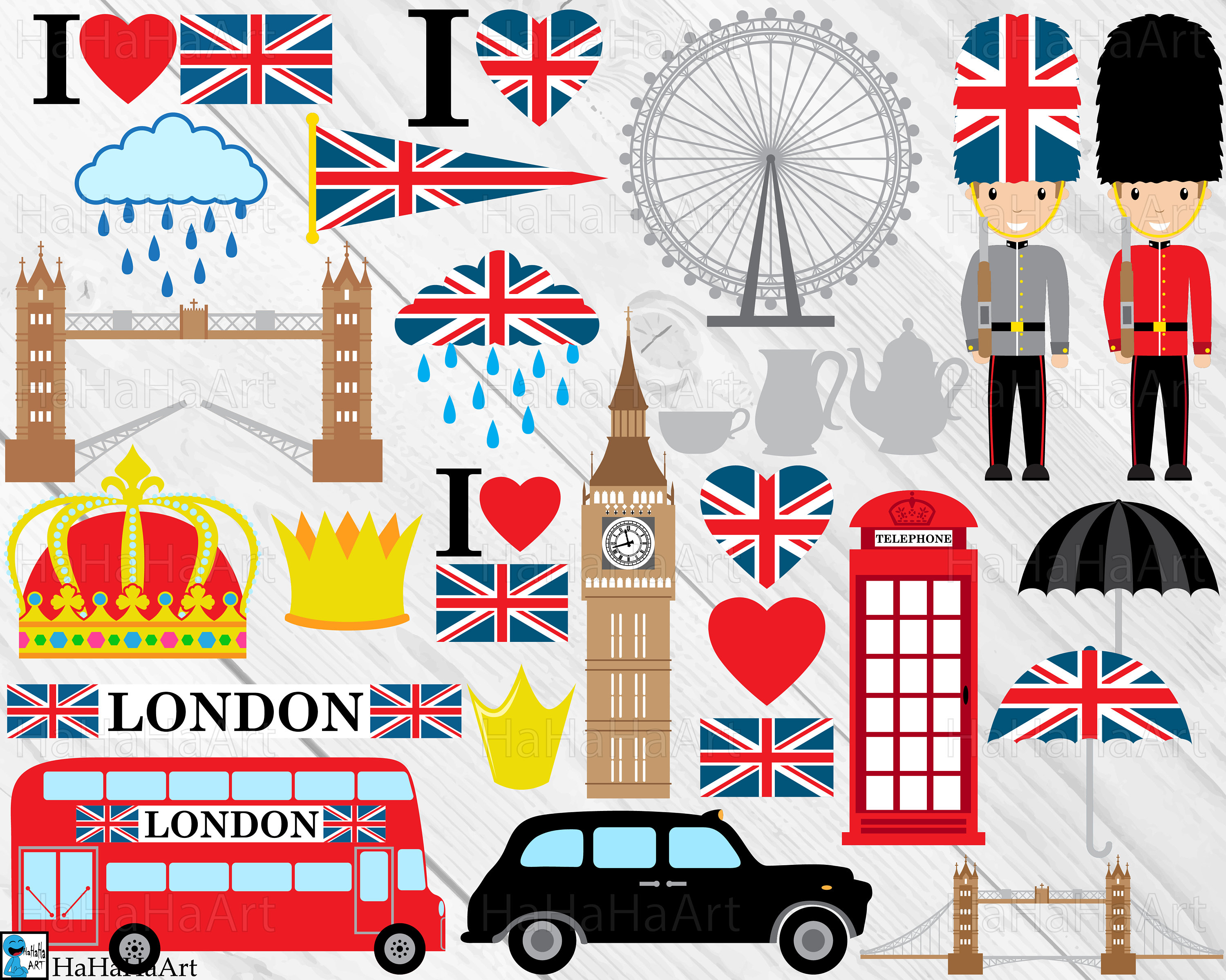 Archivos de corte Londres Clipart Cutting Files svg png jpg