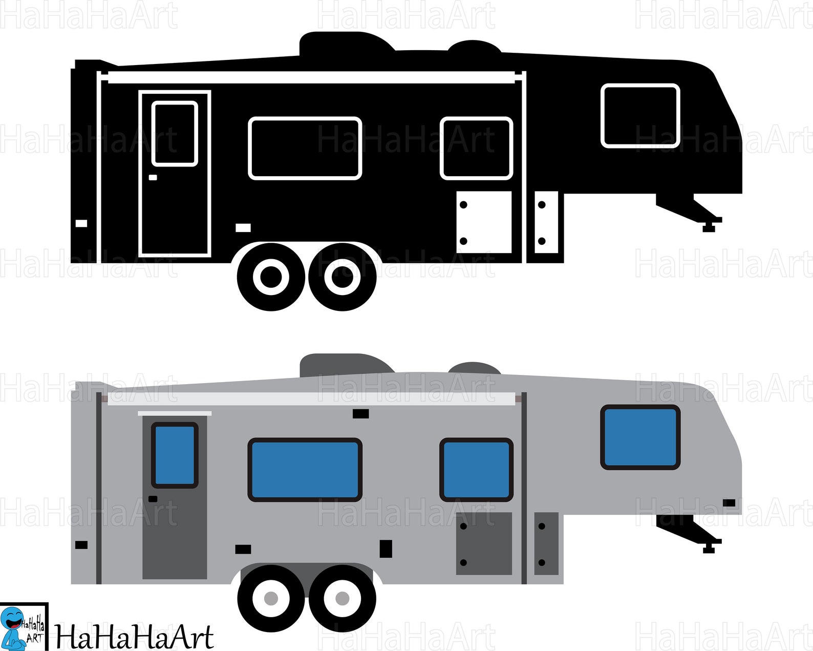 Fifth Wheel Camper Cutting Files Digital files svg jpg png dxf Vinyl Person...