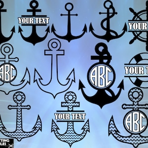 Anchor Ver.3 - Arquivos de corte digital Svg Eps Jpg Png Dxf, Máquina de corte e vinco, Design gráfico Uso comercial pessoal Download instantâneo (00170c)