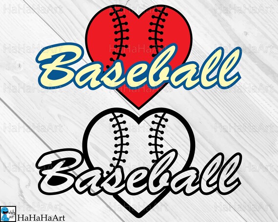 Download Free Baseball Heart Design Clip Art Cutting Files Svg Eps Dxf Etsy SVG Cut Files
