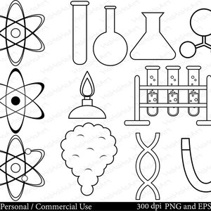 Outline Laboratory Set Clipart Digital Clip Art Graphics, Personal, Commercial Use 32 PNG images 00129 image 2