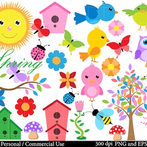 Spring and Summer Set Clipart-151 PNG Files - Digital Clip Art Graphics Personal Commercial Use (00056)