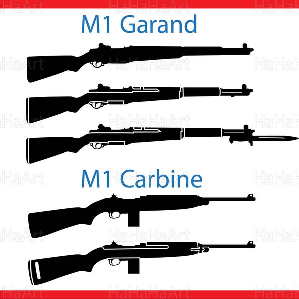 M1 rifle - Clipart / Cutting Files Svg Png Jpg Dxf Digital Graphic Design Instant Download Commercial Use icon blank symbol 01101c