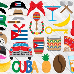 Cuba Props - Clipart / Cutting bestanden svg jpg png digitale grafisch ontwerp Instant Download commercieel gebruik knippen layer partij foto stand 00114c